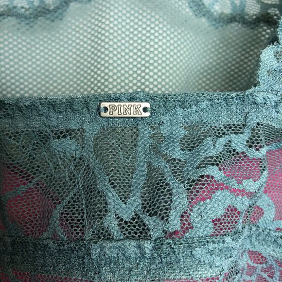 PINK by Victoria's Secret - Seafoam Green Lace Padded Bralette Bra - Size M - Picture 4 of 7